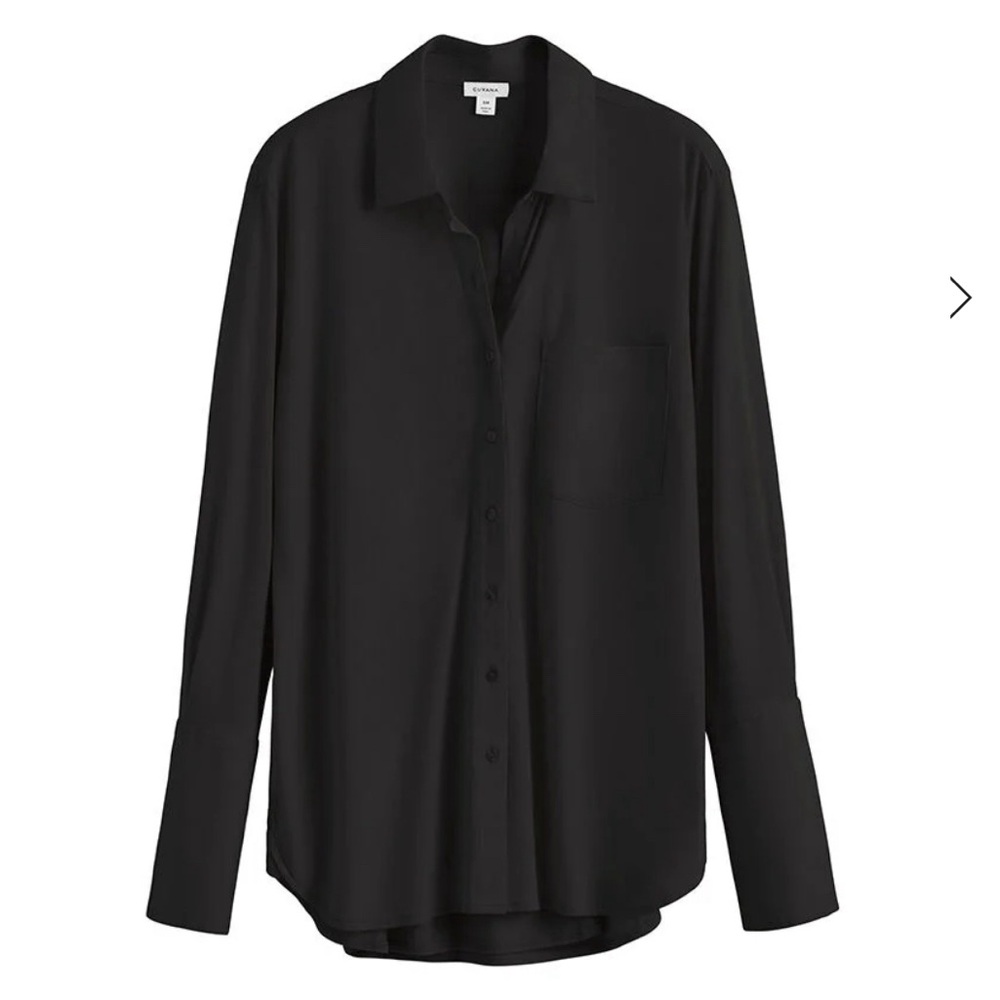 Cuyana Classic Pima Open Back Button Down L Black